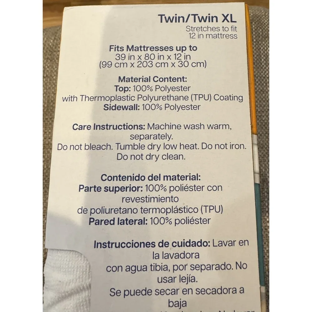 Arm & Hammer Twin/Twin XL Soft Terry Mattress Protector New
